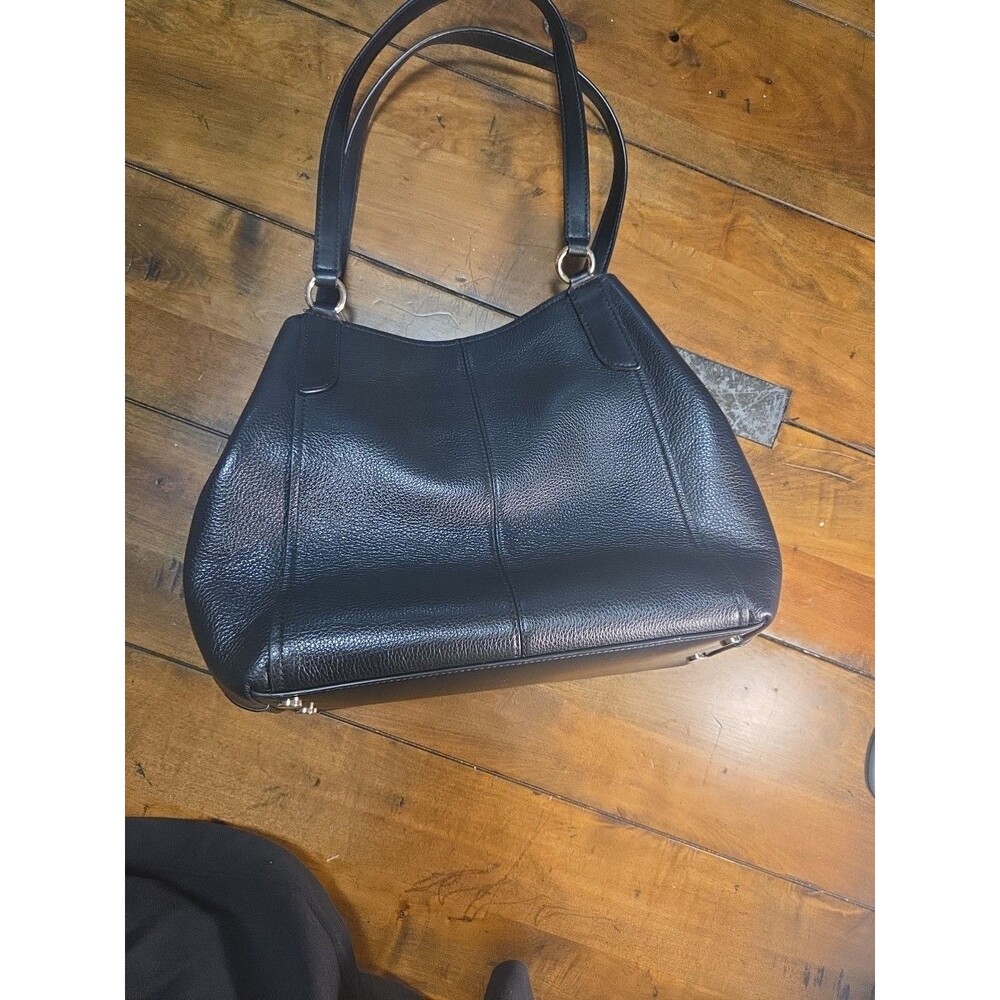 Michael Kors Molly Large Pebbled Leather Shoulder Tote Black Purse 30S2G6ME3L - Picture 4 of 9